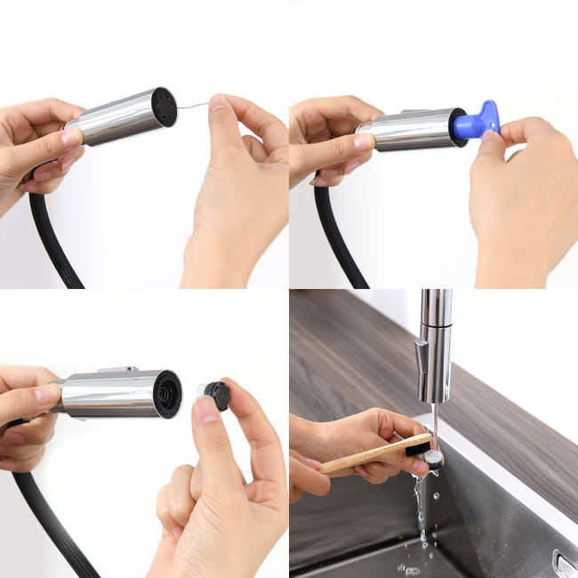 Aeratore Per Rubinetto Cucina 20cm - Doppia Funzione, Risparmio Idrico 40%, Compatibile M22, Estensibile - Foto 2