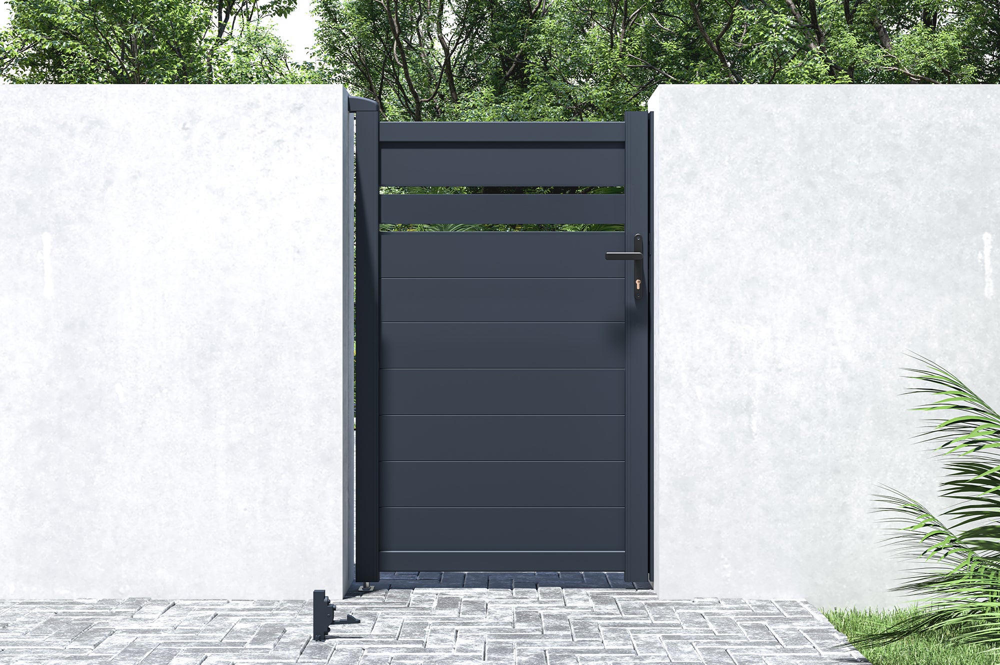 Portillon 1m CIMONE H.160cm aluminium gris - 8