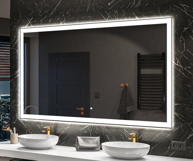 Espelho com iluminação LED (50x50cm) para casa de banho (LED001) Interruptor tátil | Branco frio 7000K