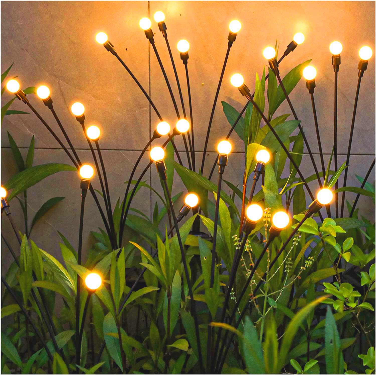Luci Solari Giardino A Forma Di Lucciola, 8 Pezzi Con 64 LED: Decorazione Esterna Ondeggiante Al Vento, Impermeabile IP65, Per Prato E Patio
