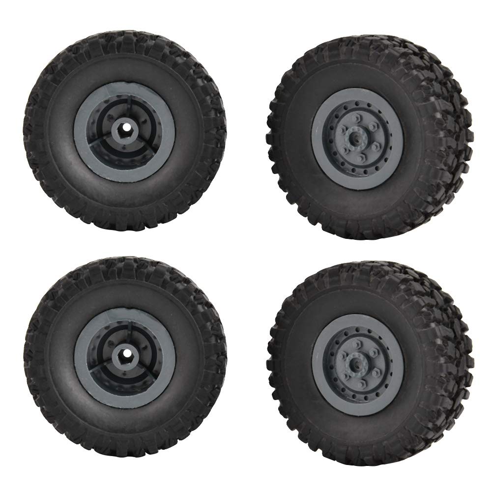 Set 4 Pneumatici In Gomma Per Auto RC Crawler 1:16 – Battistrada Antiscivolo – Ricambio Per Modelli Militari FY001, MN (Diametro 7cm)