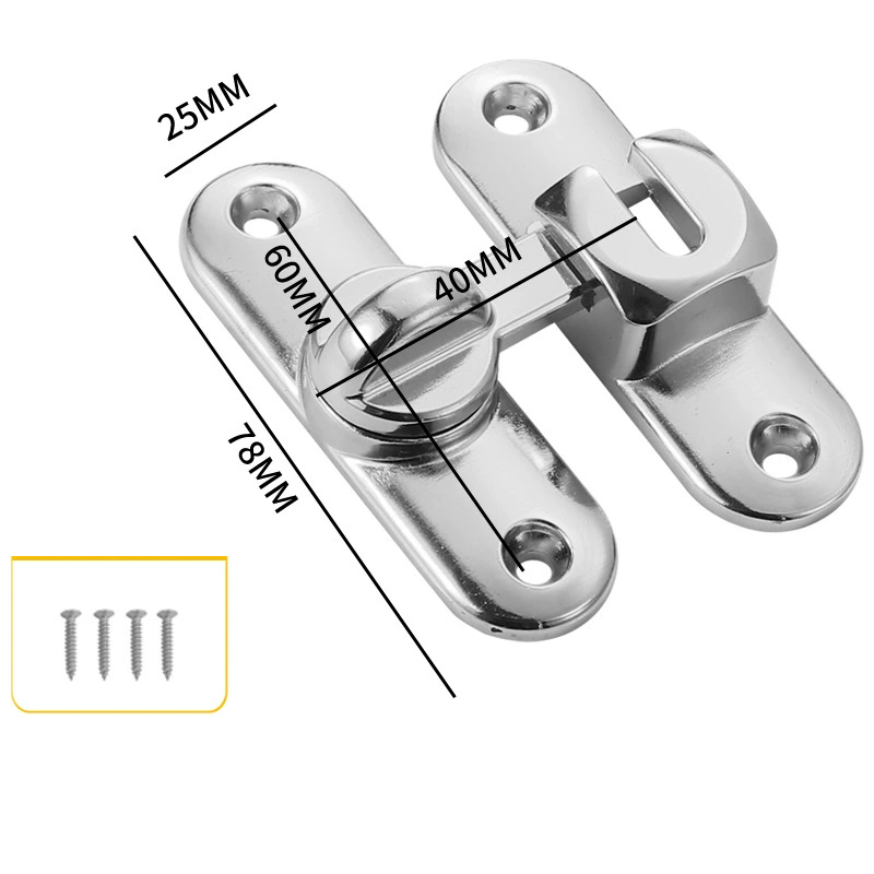 Verrou Porte Coulissante,90/180 Degrés Serrure Porte Interieure Avec Vis Loquet Porte Crochet,pour Porte Fenêtre Chambre Salle Bain - 6