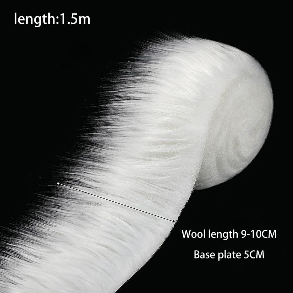 1* Tiras de tecido de pelúcia fofo de 1,5 m-Criação de barba de Pai Natal, decoração de árvore,grinaldas - Ideia de presente para as festas de inverno - 2