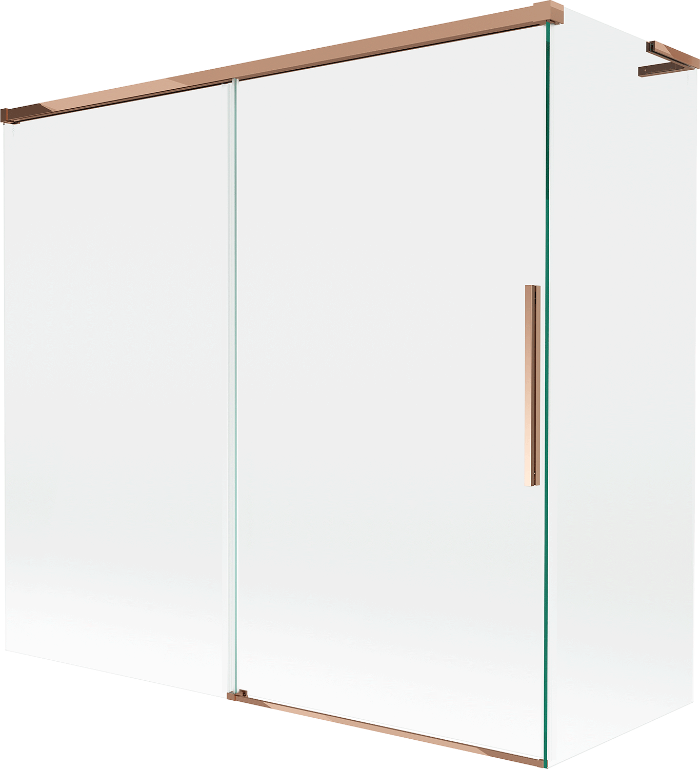 Mexen Rox L parawan nawannowy 2-skrzydłowy rozsuwany 170 + 80 x 150 cm, transparent, różowe złoto - 8C9L-170-080-60-00