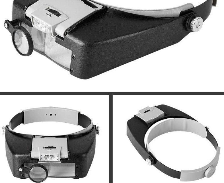 Loupe Frontale Avec Lumière LED Pour Horloger Et Bijoutier - 4 Grossissements (2X à 24X) - Confortable Et Réglable - 3