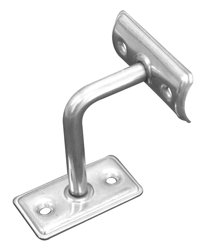 QWORK 5 Supporti Per Corrimano In Acciaio Inox – Distanza 60 Mm, Base 50 Mm, Per Interni Ed Esterni, Superficie Spazzolata Antiruggine