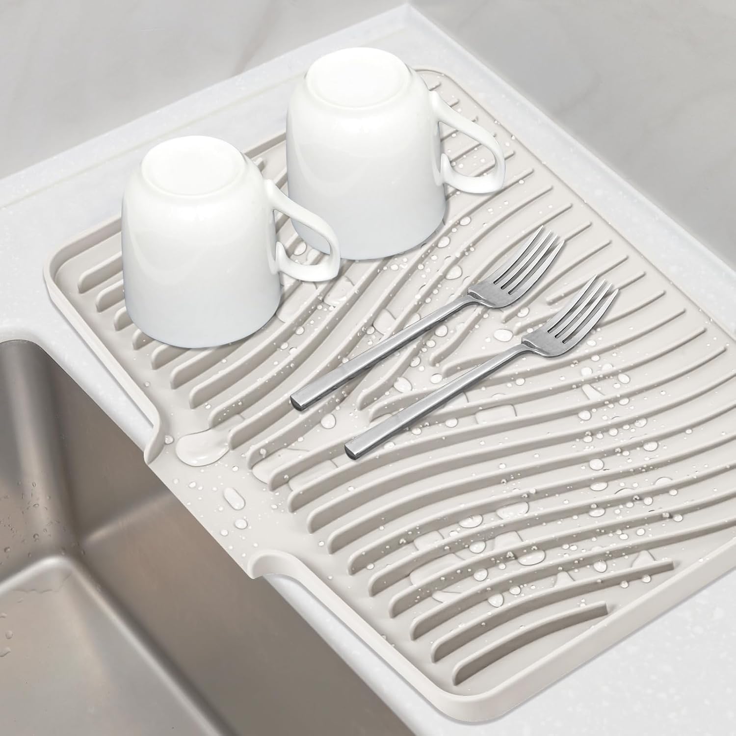 Tappetino Scolapiatti In Silicone 40x30 Cm – Antiscivolo E Resistente Al Calore – Asciugatura Rapida E Facile Da Pulire – Per Cucina, Lavello, Elettrodomestici