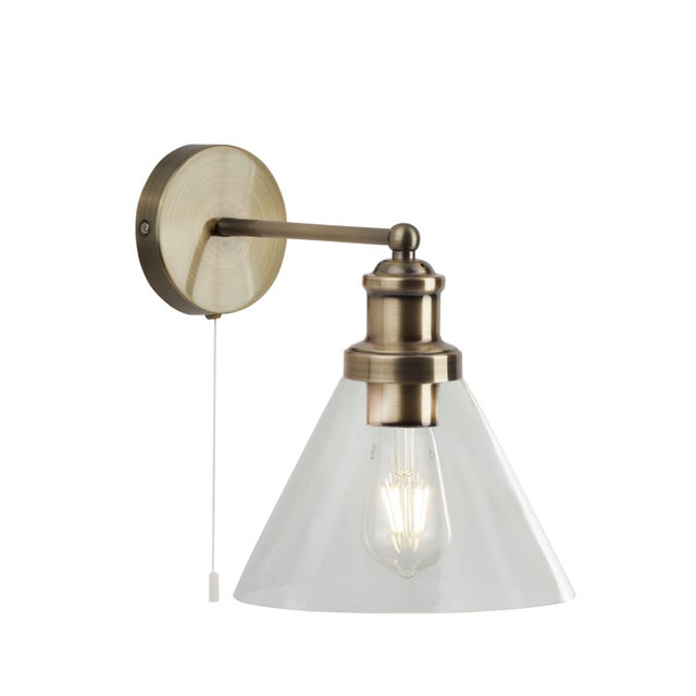 Applique Murale Vintage Industriel Noir Avec Interrupteur à Chaîne - Lightess