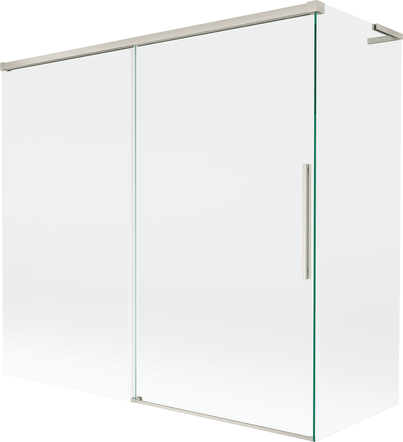 Mexen Rox L parawan nawannowy 2-skrzydłowy rozsuwany 170 + 75 x 150 cm, transparent, nikiel szczotkowany - 8C9L-170-075-97-00