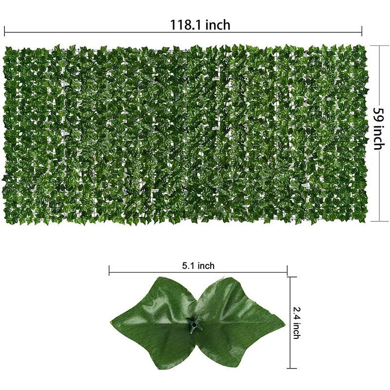 Petite décoration de clôture de confidentialité en lierre artificiel de 0.5m * 3m, haie artificielle, décoration de jardin extérieur, vert - 7
