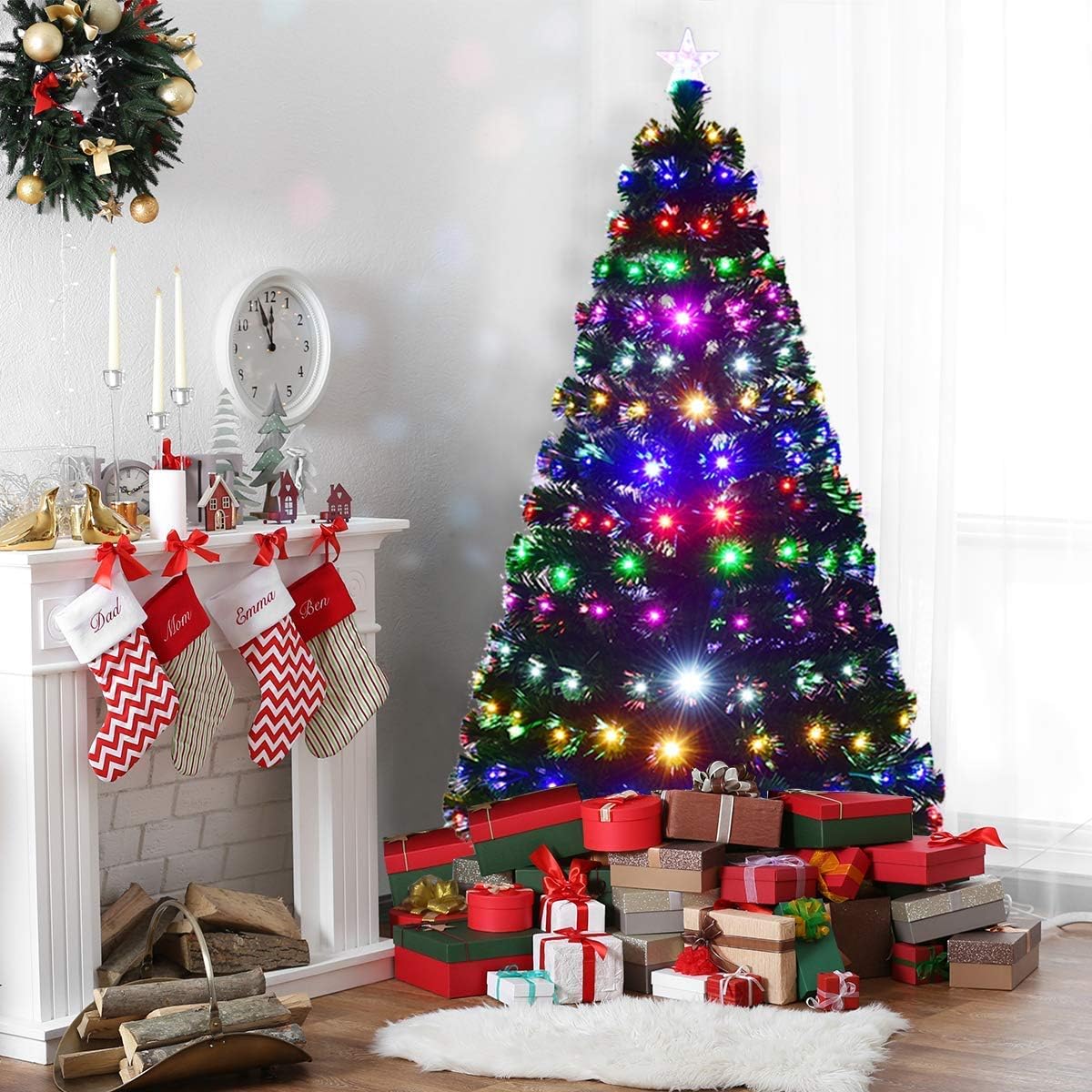 Arbre De Noël Lumineux Sur Mât De Drapeau 200 LED Blanc 180 Cm