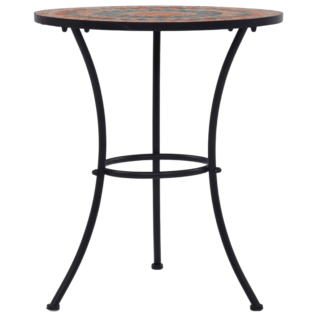 Table de bistro mosaïque Orange/gris 60 cm Céramique vidaXL - 4