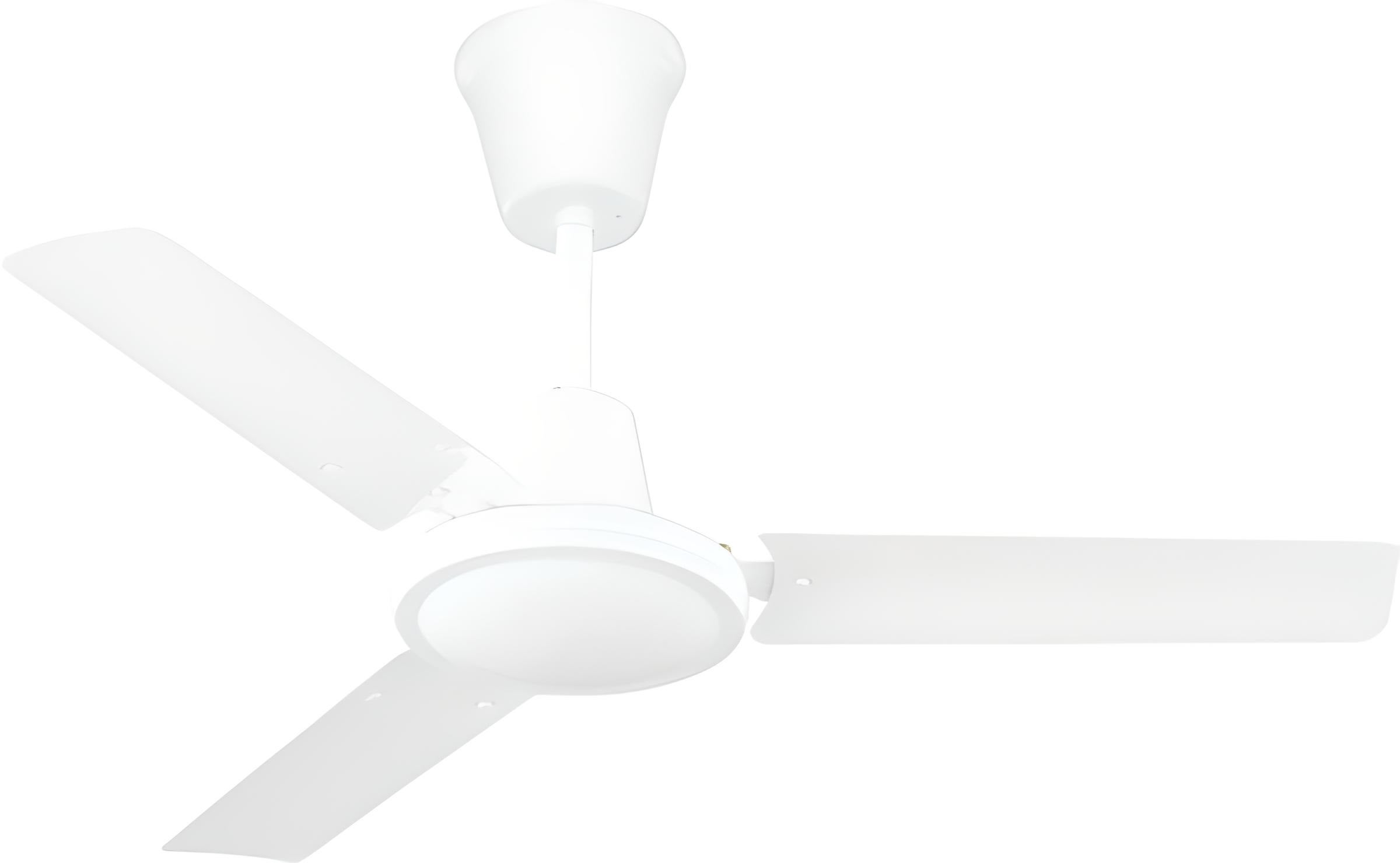 Ventilateur de plafond avec éclairage et chainettes ALU Blanc 132 cm