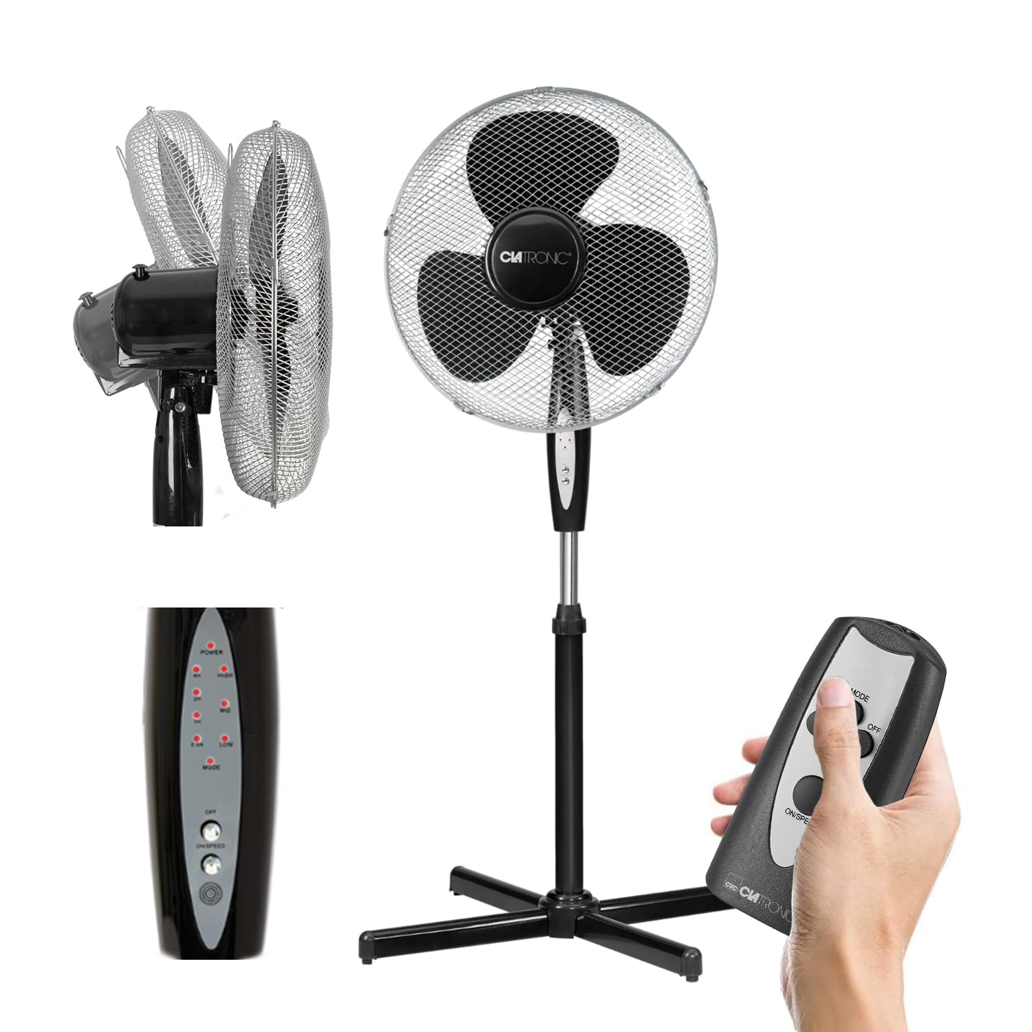 Ventilatore A Piantana Termozeta Airzeta XL | 130 Cm, 5 Pale 45 Cm, Motore 55W, Telecomando E Timer Brezza