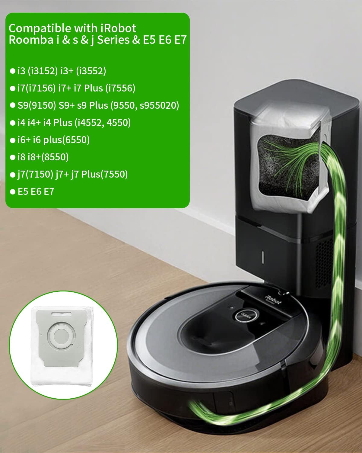 10 Sacchetti Polvere Originali Per Clean Base IRobot Roomba S9 - Capienti E Facili Da Sostituire