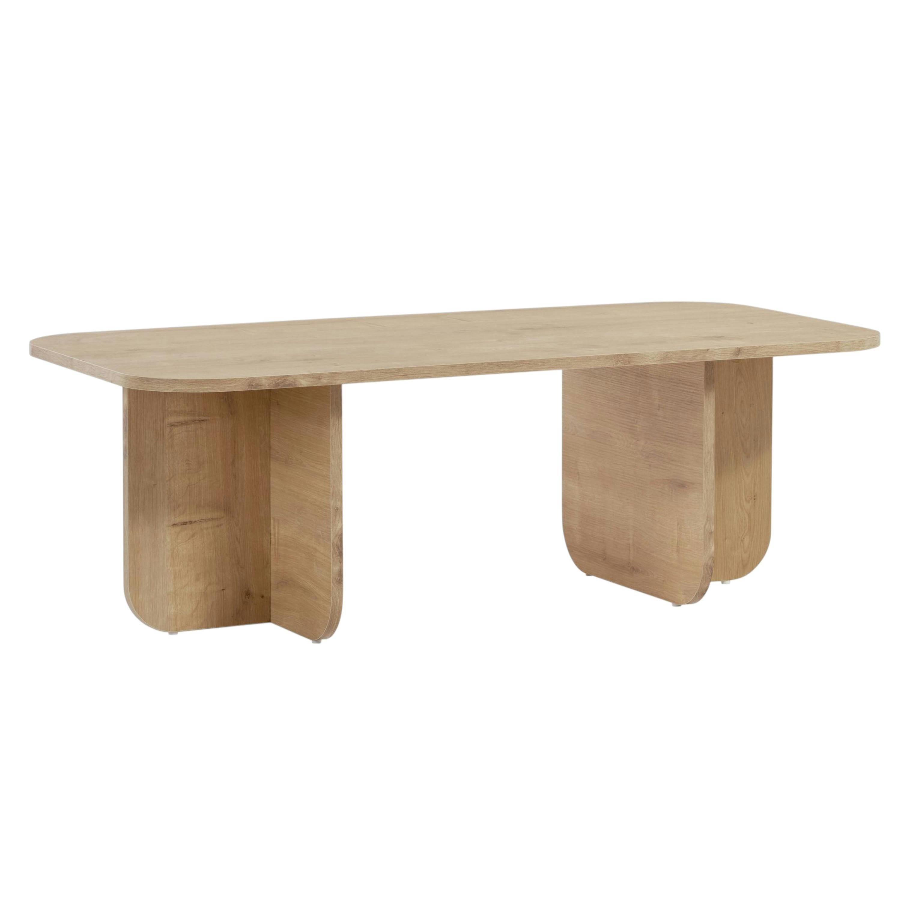 Table basse rectangulaire effet bois bords ronds MARFA - 4
