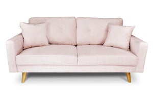 Divano Letto Rodrigo I Reclinabile 3 Posti In Microfibra O Ecopelle - 210x82 Cm - Con Piedi In Legno E Letto 110 Cm - 4 Colori - 4