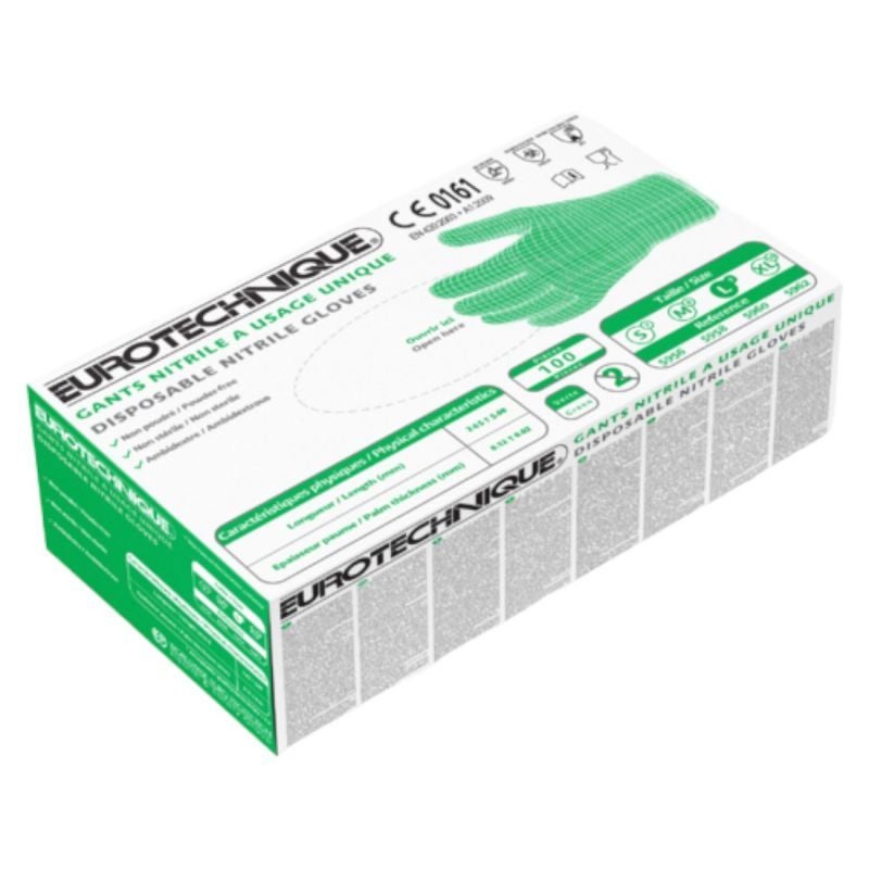 Gants nitrile vert (boîte de 100 gants) - COVERGUARD - Taille L-9 - 2