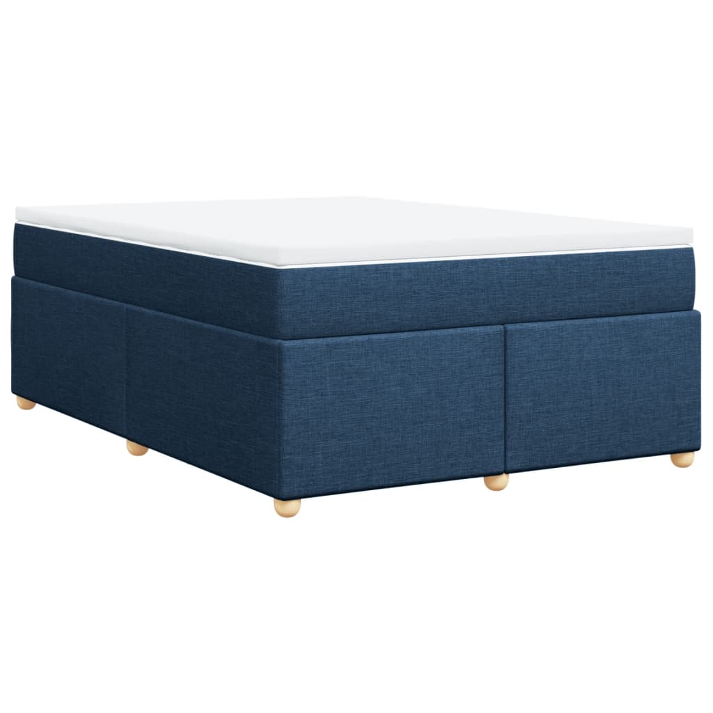 Maison Exclusive - Sommier à lattes de lit avec matelas Bleu 160x200 cm Tissu - 9