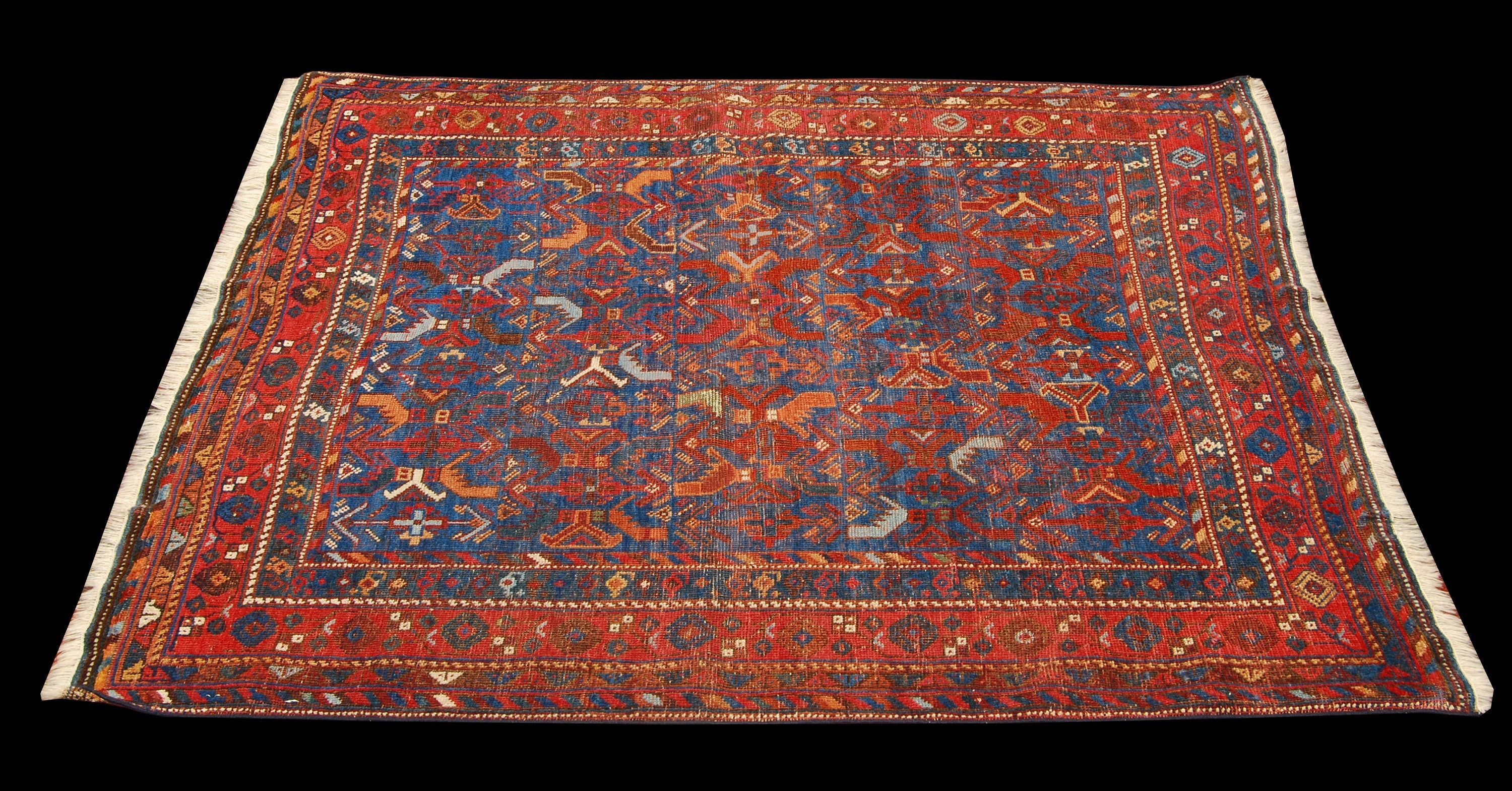 Alfombra oriental hecha a mano original, tamaño: 124x110 cm con certificado de autenticidad
