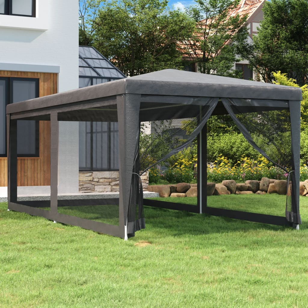Carpa Plegable Pop-up 3x6m Gris Antracita - Con 3 Paredes Laterales, Ideal Para Eventos Exteriores