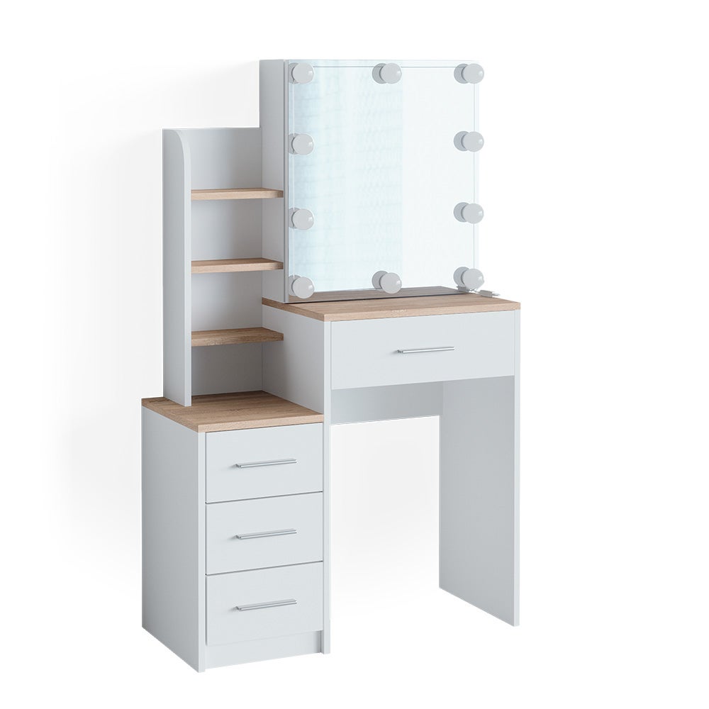 Vicco Coiffeuse Conrada Blanc Sonoma Sonoma 80 Cm Avec clairage LED Vicco Coiffeuse Conrada Blanc Sonoma Sonoma 80 Cm Avec clairage LED