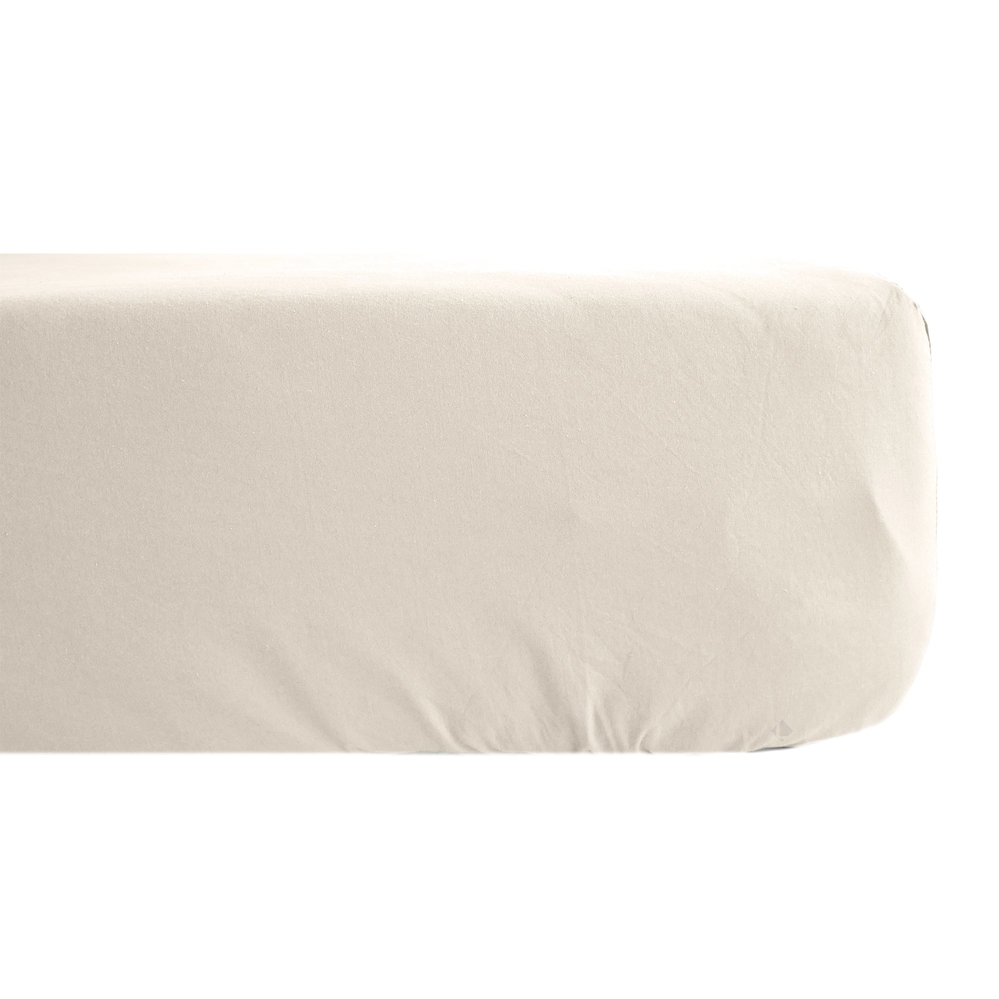 Drap housse uni 120x190 cm bonnet 35 cm percale de coton MANOIR blanc Naturel - 4