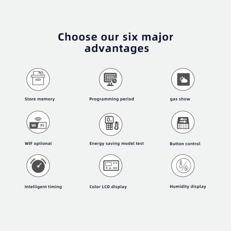 Thermostat intelligent WIFI pour chauffage au sol, 16A, compatible avec chauffage électrique mural, avec humidité et météo - 8