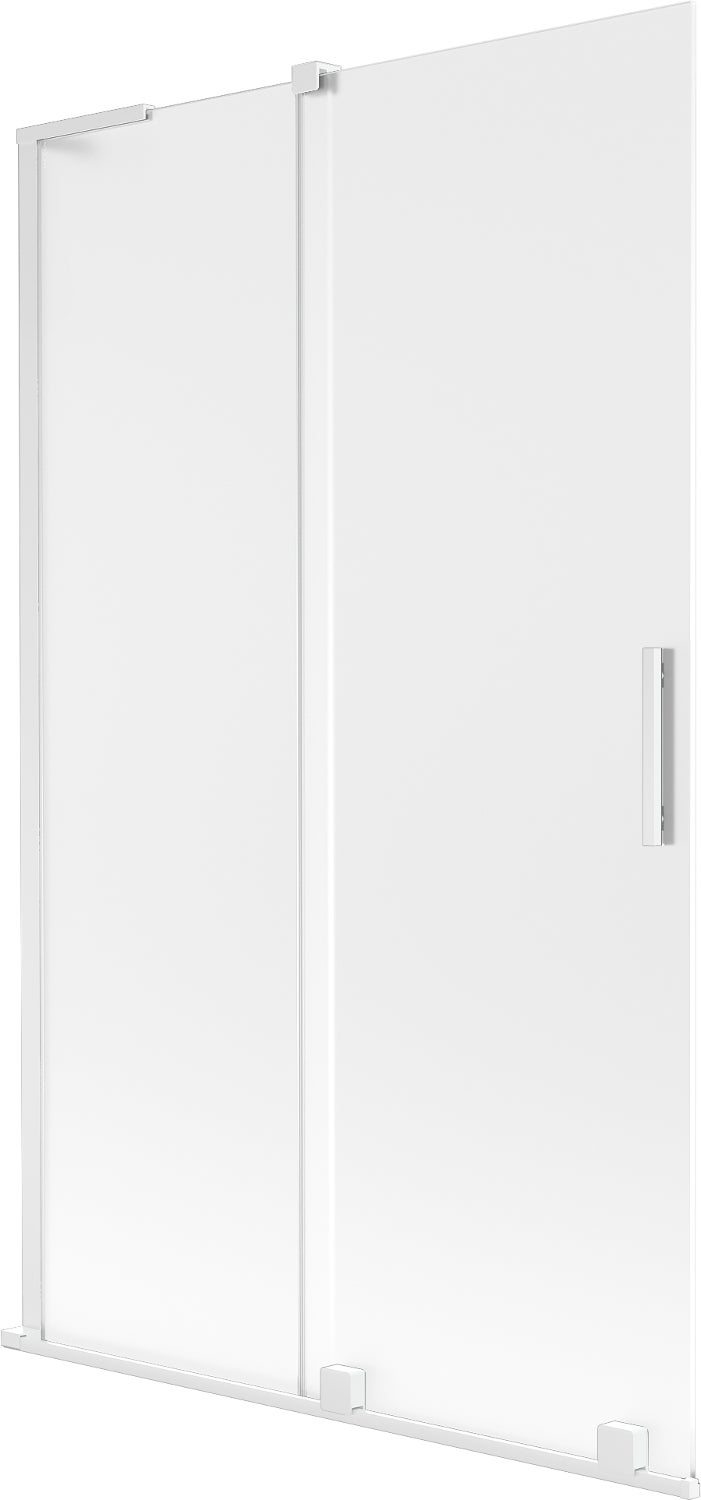 Mexen Velar L parawan nawannowy 2-skrzydłowy rozsuwany 110 x 150 cm, szron, biały - 896-110-003-31-20