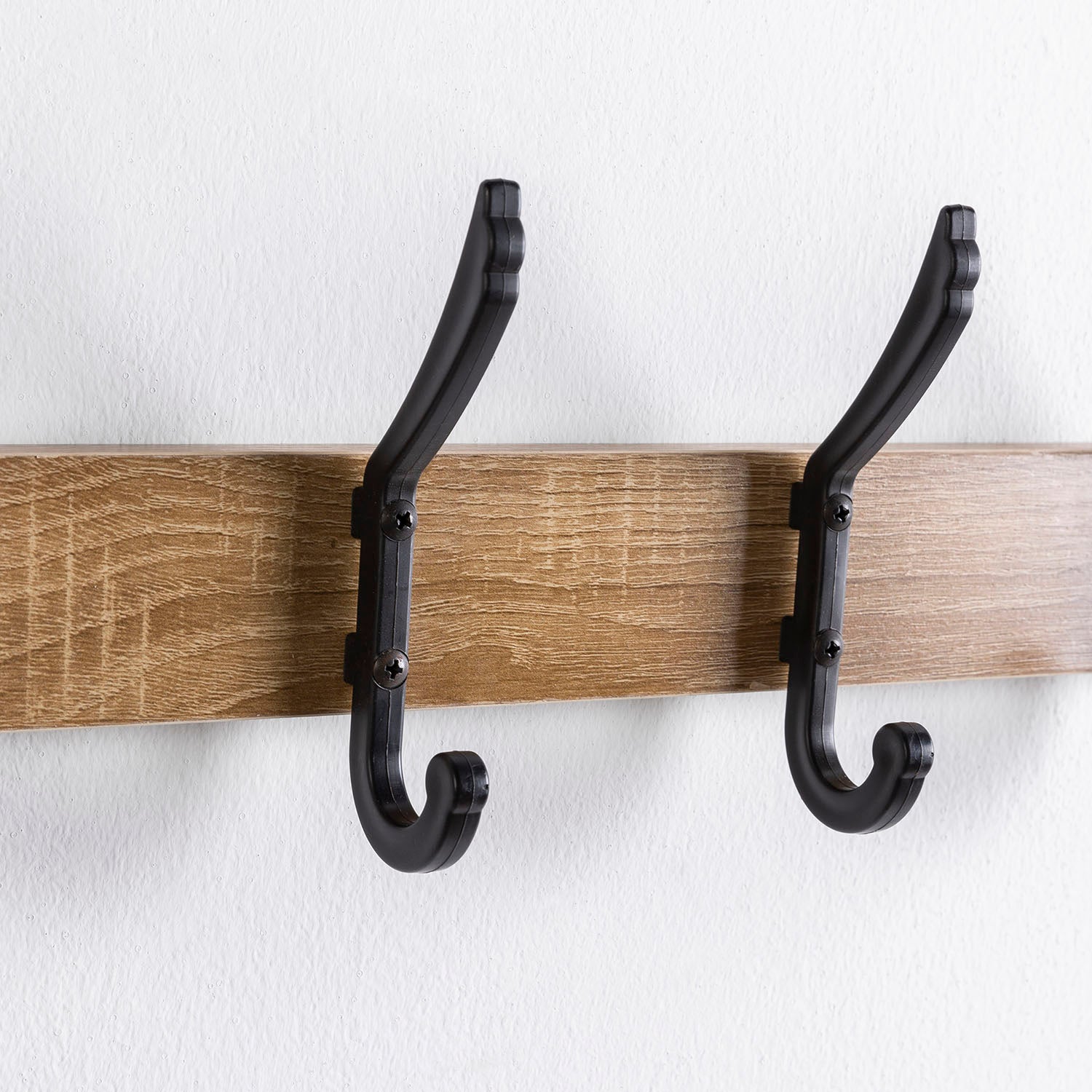 Perchero de Pared Amaia 5 Perchas, Color Roble/Negro - 2