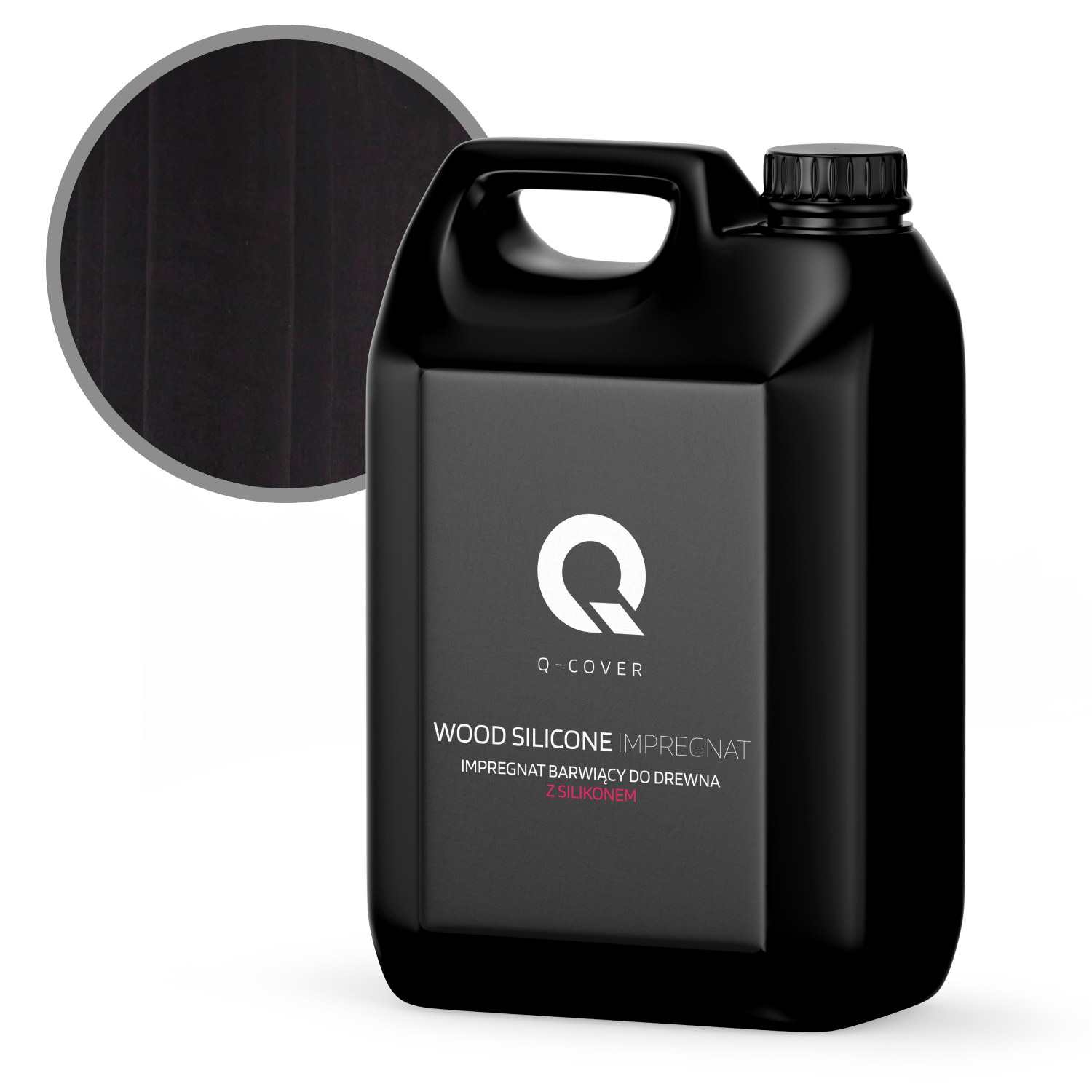 Impregnat Barwiący do Drewna z Silikonem 2w1 Q-Cover Czarny 5L