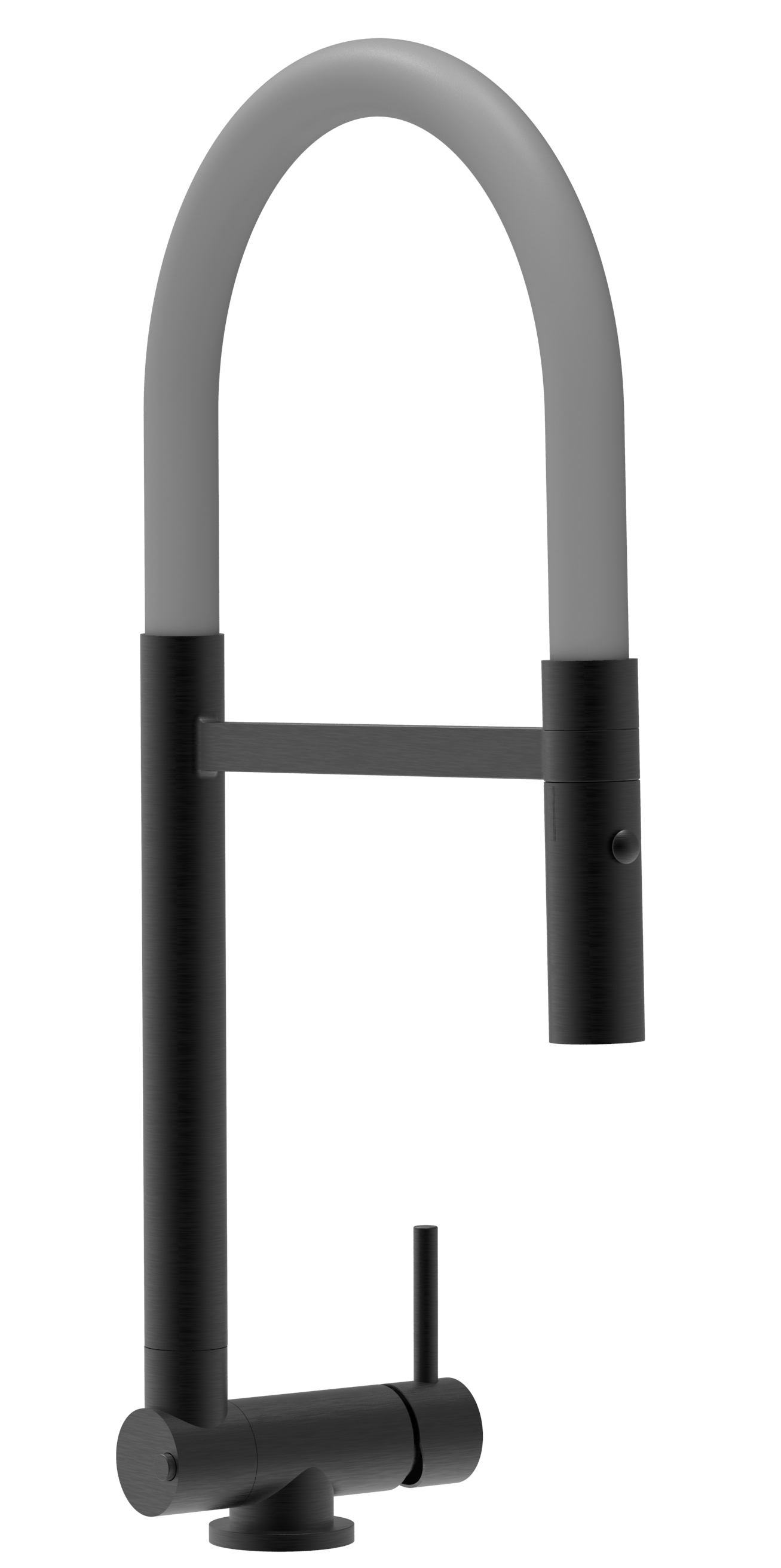 Grifo de cocina abatible a 45 mm monomando negro mate plegable con