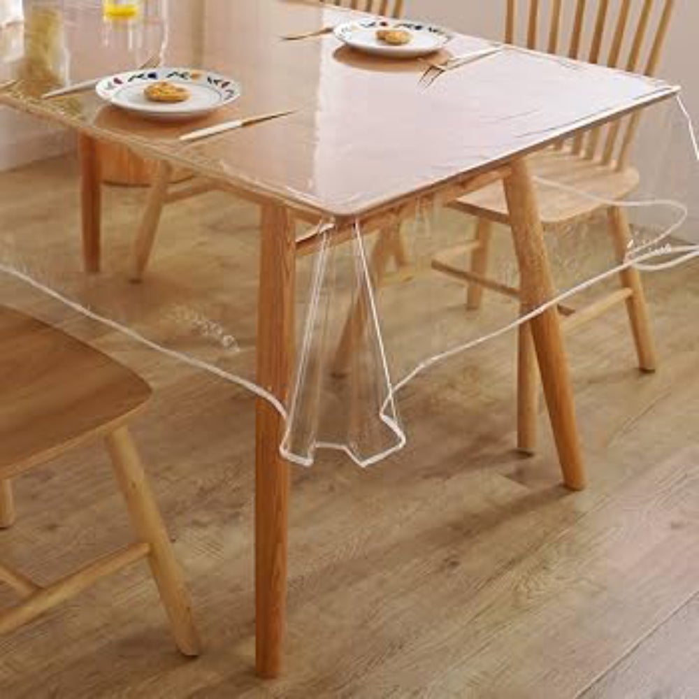 Nappe Ronde Transparente en PVC, Nappe en Plastique imperméable, Facile à Nettoyer, 60in R (152cm rond) - 3