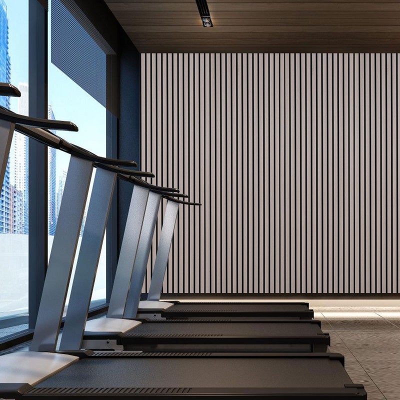 Panel de pared de MDF natural, panel acústico de pared en chapa de madera y fieltro, 120x60x2,1 cm, nogal - 9