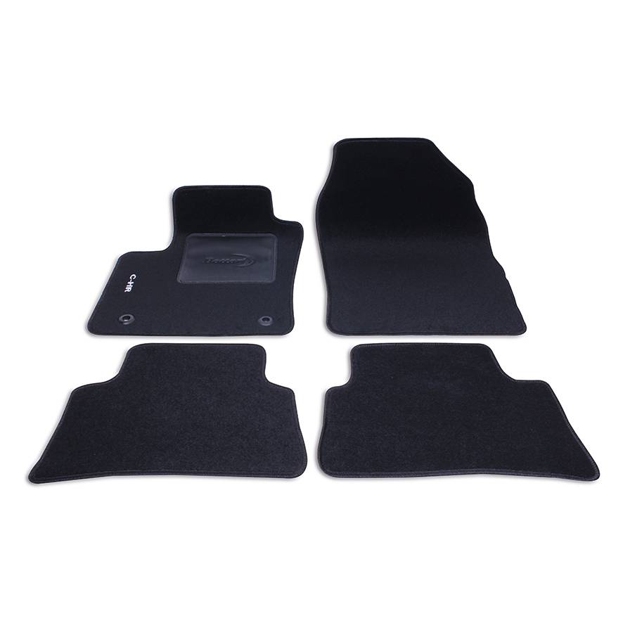 Set Di Tappetini In Gomma Anteriori Su Misura Per Toyota C-HR (dal 2016) - 2 Pezzi, Antiscivolo, Con Bordo Rialzato E Rinforzo Pedali