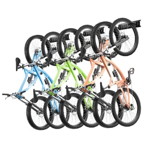 VEVOR Support de rangement pour vélo, 6 supports de vélo et 3 crochets pour casques, support de rangement mural vélo, organisateur maison et garage