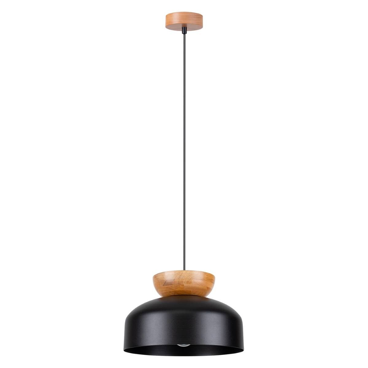 Lampa wisząca MARION czarna-naturalne drewno 1 x E27 x 15W wym: 130 x 29,5 x 29,5 cm Sollux Lighting