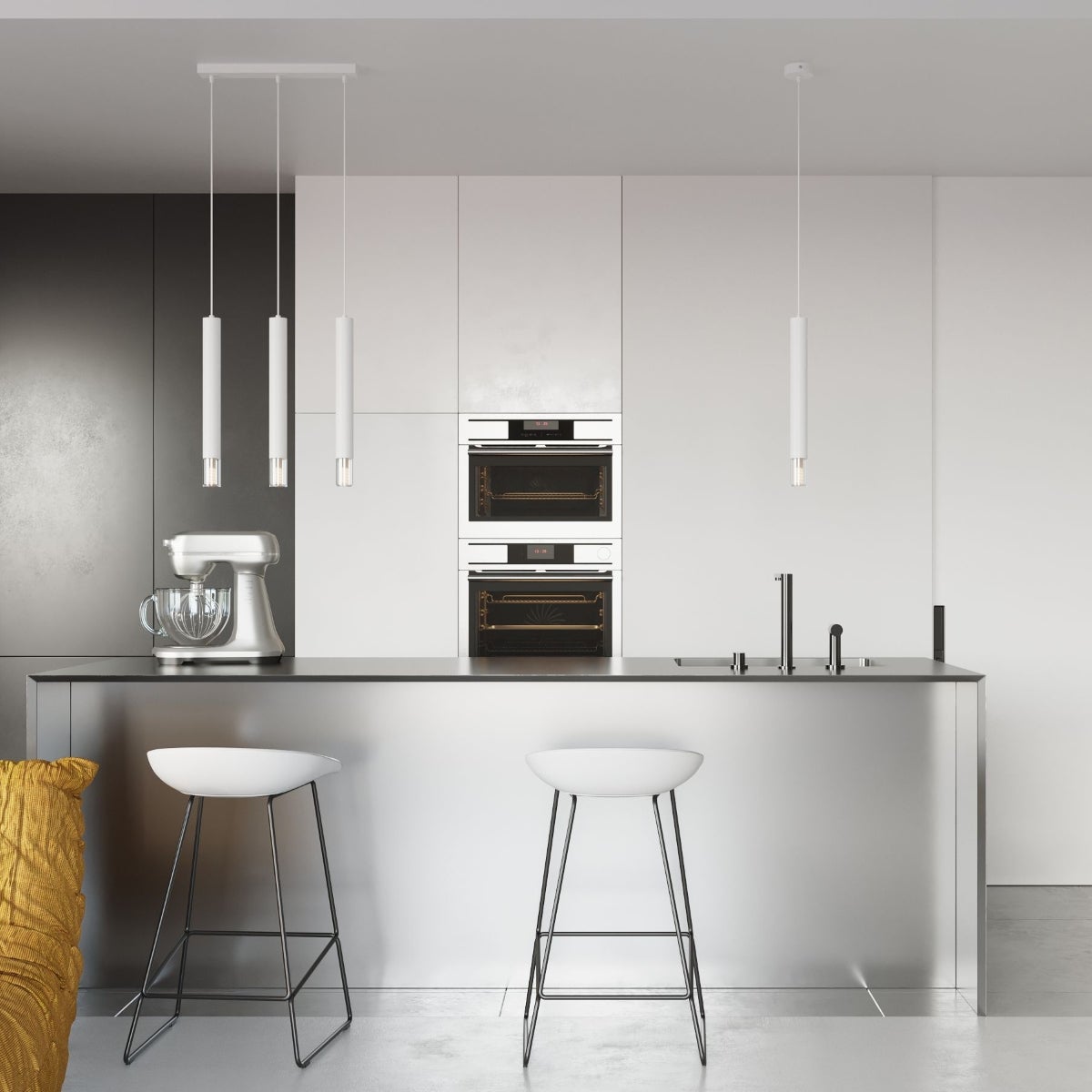 Lampada a sospensione ECLIM 3 LED bianco con lampadina 3000K - 45x6x120cm Sollux - 5