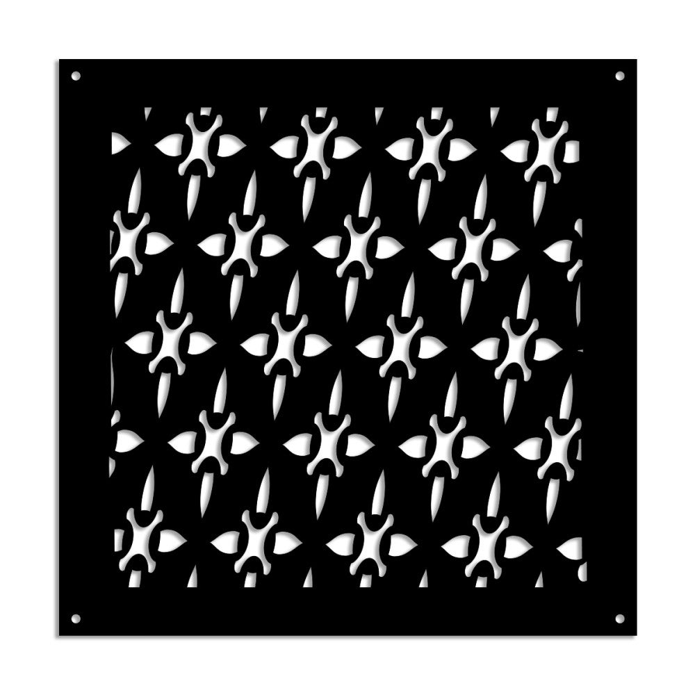 ZED - Panel perforowany z PVC - Osłona przeciwsłoneczna - Rozmiar 48x48 cm - Grubość 1 cm - Kolor CZARNY