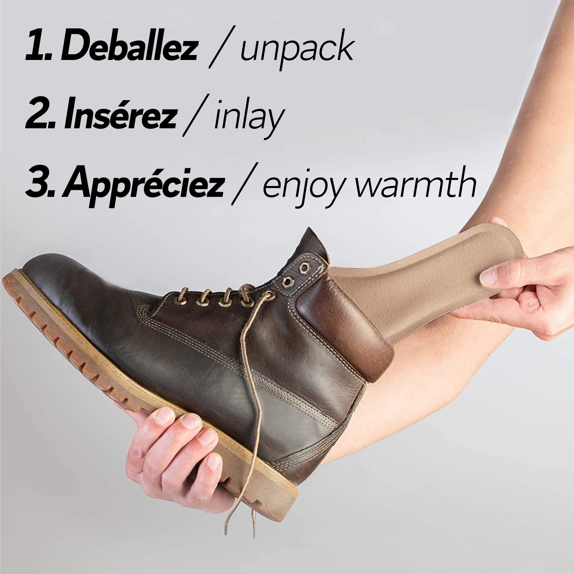 Confezione 10 paia scaldapiedi usa e getta FISHTEC taglia 36 39 calore fino a 8 ore per scarpe attività all'aperto invernali - 5