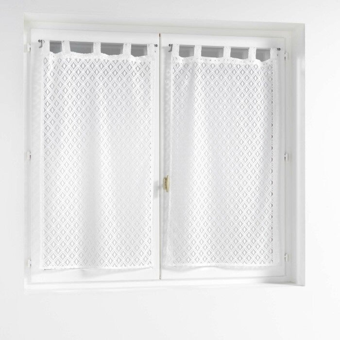 Paire De Brise-bise 60x160 Cm - Jacquard Aspect Doré Argenté, 100% Polyester, Prêt à Accrocher - 4