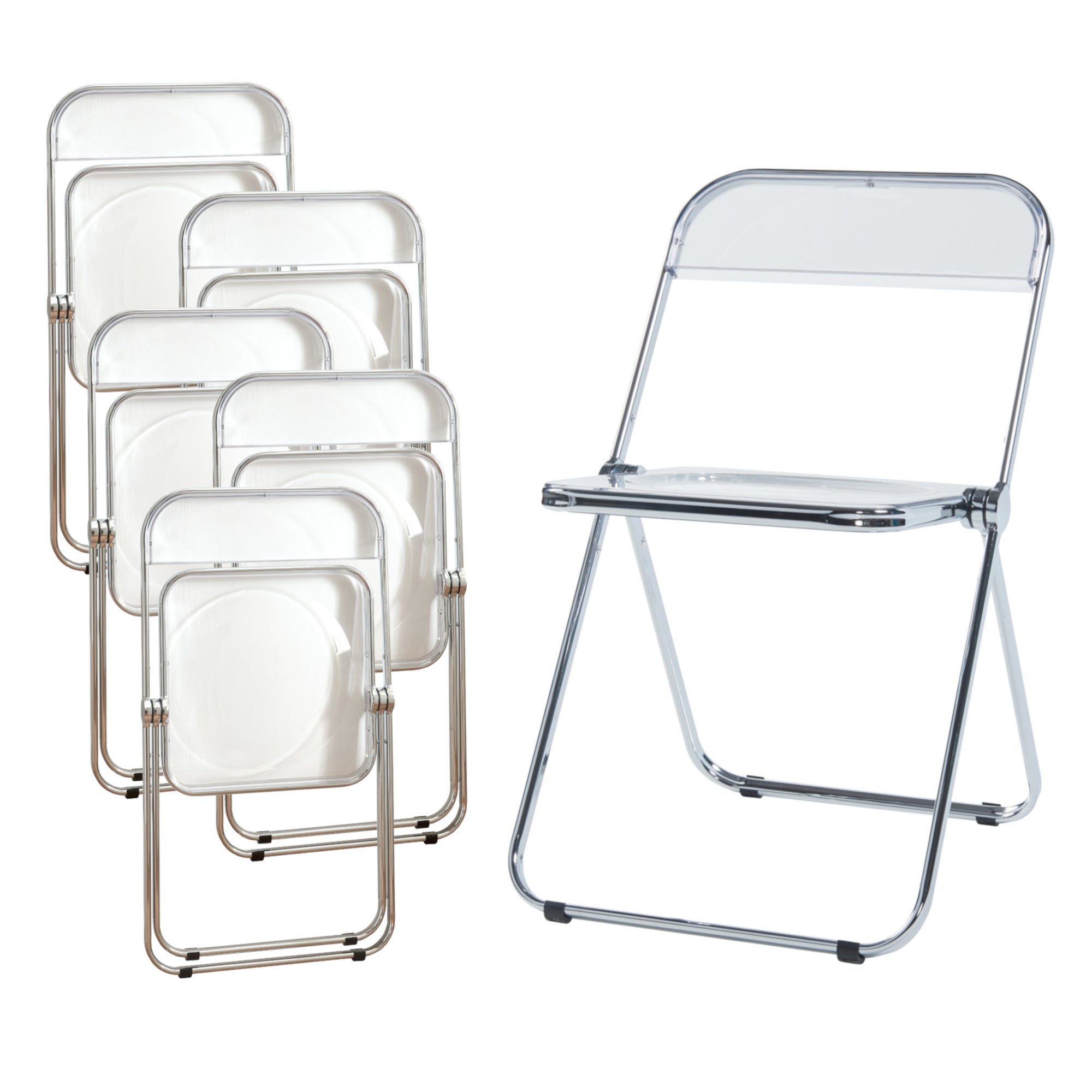 Set Di 6 Sedie Pieghevoli In Acrilico - Portatili, Leggere, Per Interno Ed Esterno (Carico 136 Kg)
