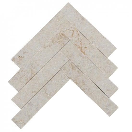 Carrelage sol/mur chevron en marbre Royal sablé brossé - 25 x 5 x 1,8 cm - Vendu au m² - C-NEGOCE