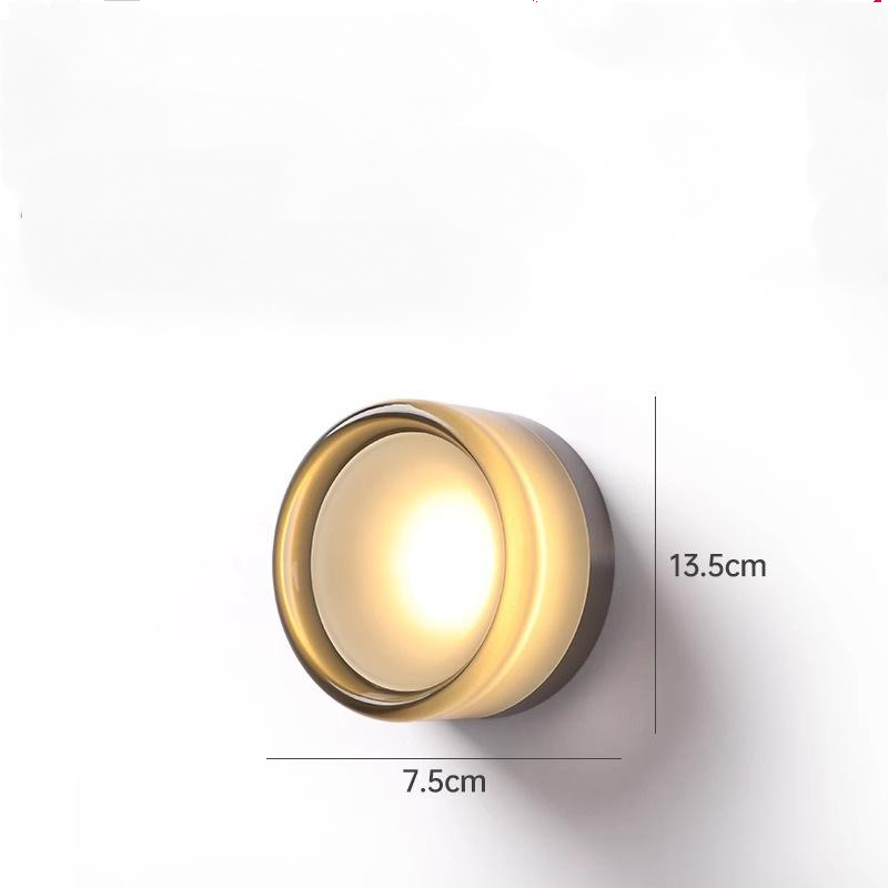 Appliques murales en verre, appliques murales LED rondes, lampes de ...