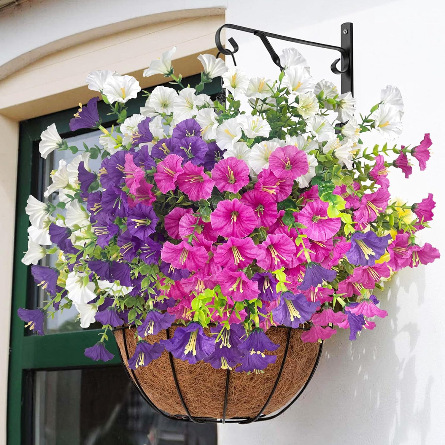 Ramos de flores artificiales resistentes a la intemperie: ideales para balcones, jardines, terrazas y decoración de exteriores (9 ramos). - 4