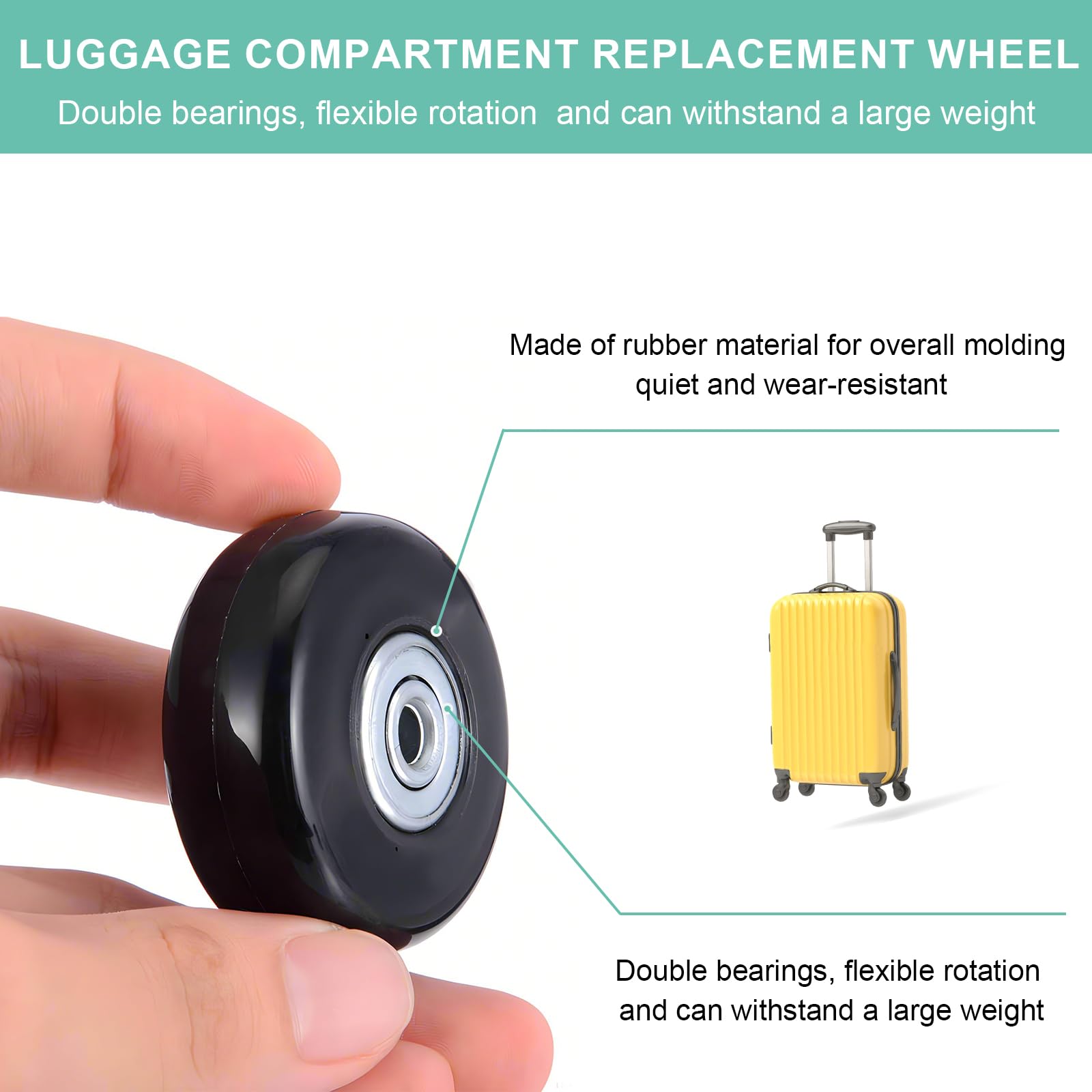 4 Pièces Valise Roues De Rechange Valise Roues Remplacement Roue De Valise Universelle Bagages Essieux Et Roulettes Roulettes De Rechange Reparation Pour Les Bagages Valise 40mm X 18mm 88427403