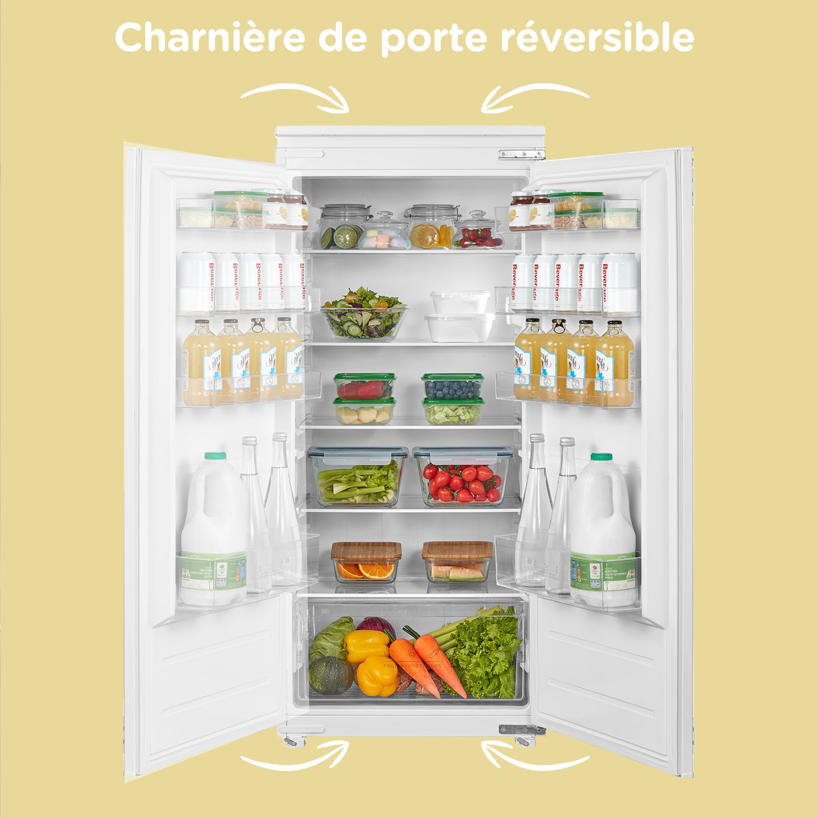 Réfrigérateur Intégrable 1 Porte 205L - H123,3 cm x L54 cm x P55 cm - Classe E - COMFEE RCD205WH2EU(E) - 4