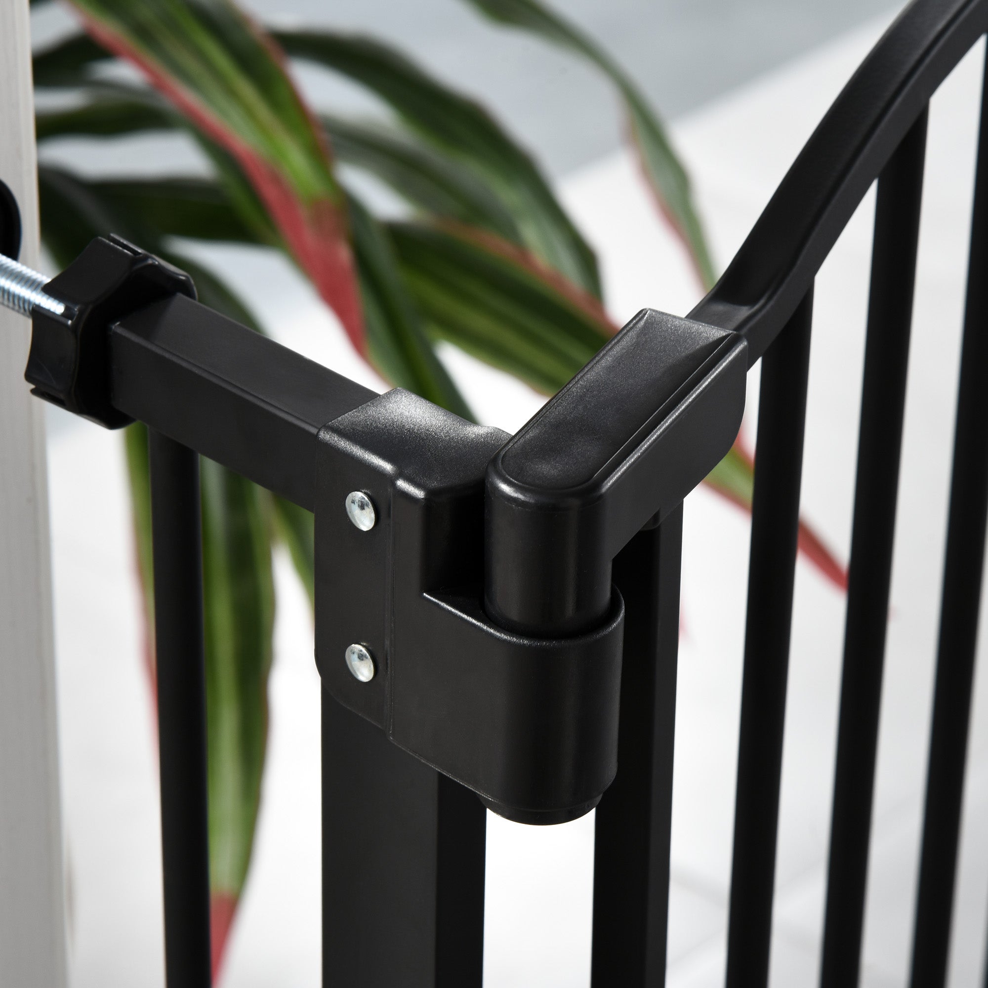 Barreira de Segurança Cães PawHut Metal e Plástico Preto 74-80x94 cm D06-094 - 5