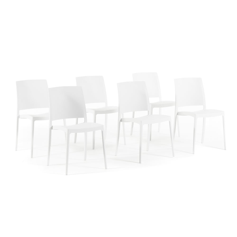 SIEDITI FUORI E DENTRO Anna Stühle Aus Harz & Fiberglas – Stapelbar, Für Innen & Außen – 2er-Set In Rot