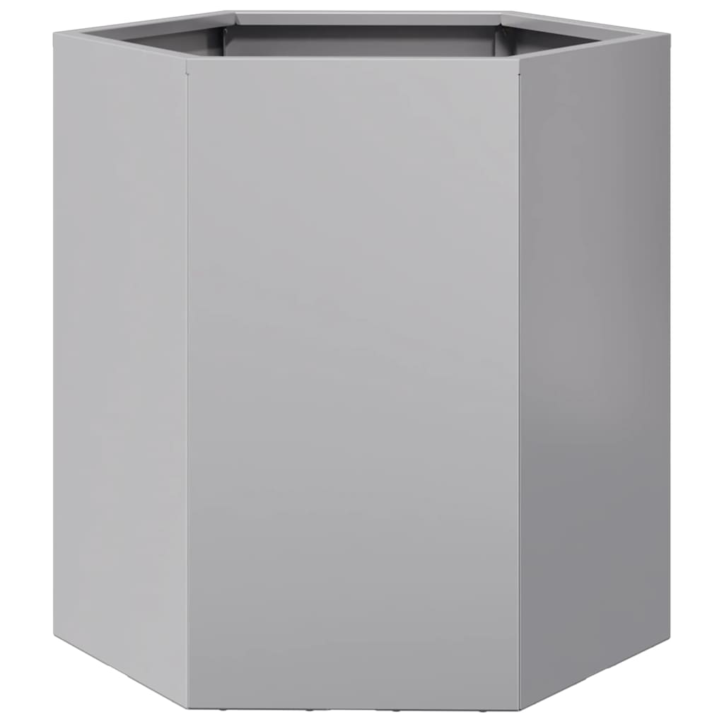 Maison Exclusive - Jardinera hexagonal acero inoxidable 46x40x45 cm - 2